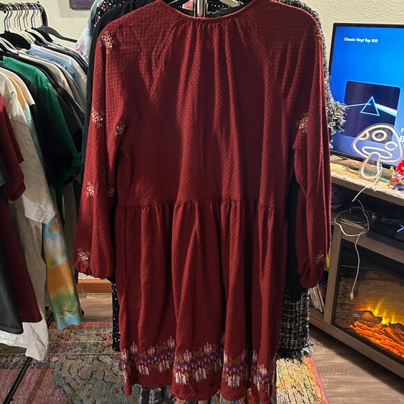 Knox Rose Embroidered Boho Peasant Dress Large - Picture 5 of 5